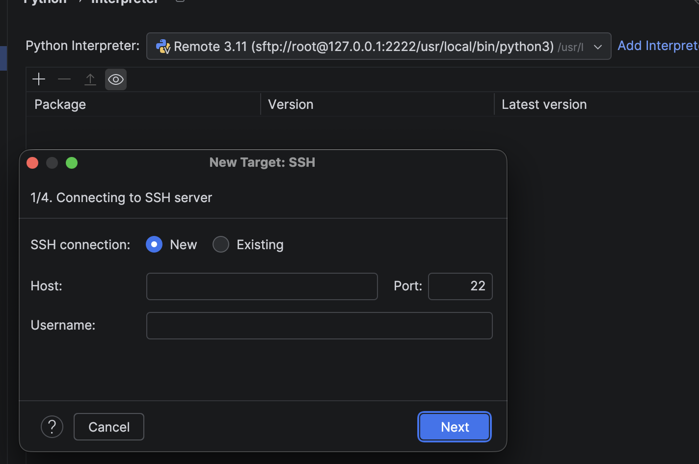 PyCharm SSH Interpreter