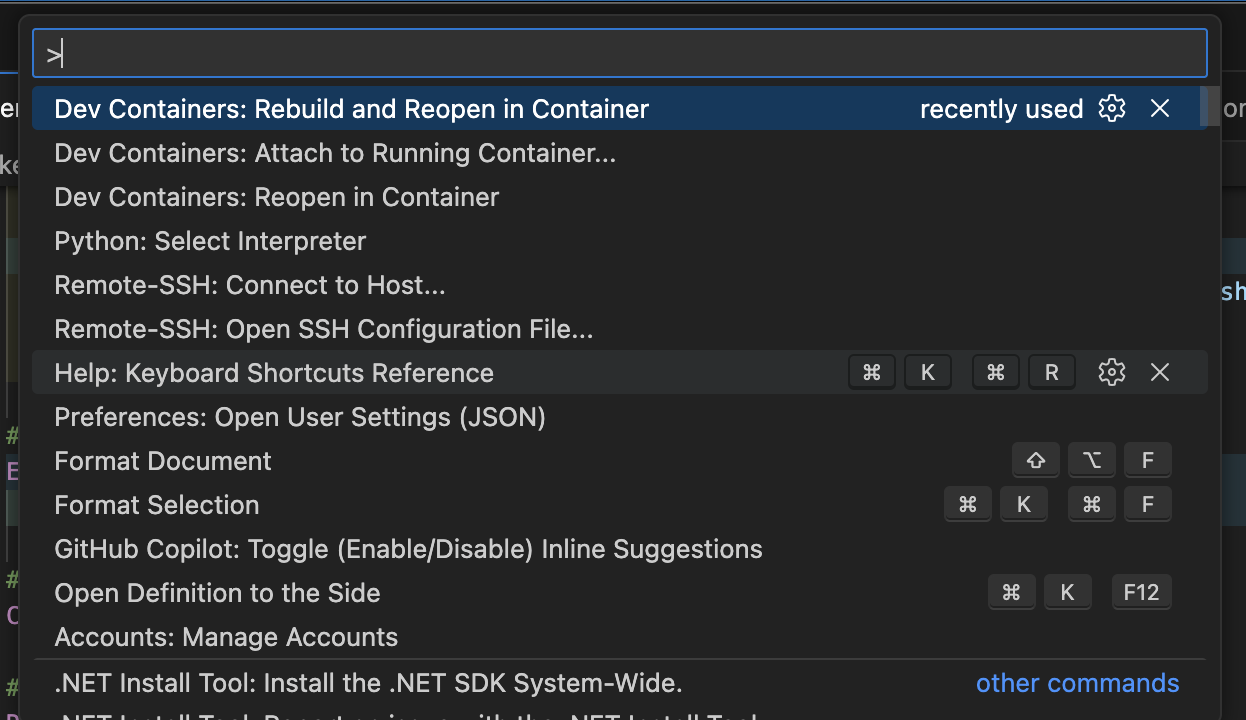 VS Code 命令面板